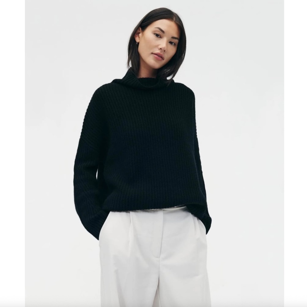NAADAM Cashmino Oversized Ribbed Turtleneck Sweater